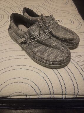 Hey Dude Men’s Gray Knit Slip-On Loafers